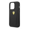 Кожаный чехол Ferrari Leather Stamped sides Hard для iPhone 14 Pro, черный