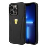 Кожаный чехол Ferrari Leather Stamped sides Hard для iPhone 14 Pro, черный