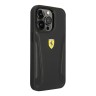 Кожаный чехол Ferrari Leather Stamped sides Hard для iPhone 14 Pro, черный
