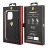 Кожаный чехол Ferrari Leather Stamped sides Hard для iPhone 14 Pro, черный