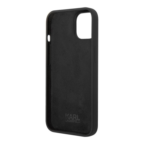 Чехол Lagerfeld Liquid silicone Elongated RSG logo Hard для iPhone 14 Plus, черный