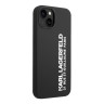 Чехол Lagerfeld Liquid silicone Elongated RSG logo Hard для iPhone 14 Plus, черный