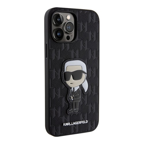 Чехол Lagerfeld PU Saffiano Monogram NFT Karl Ikonik Hard для iPhone 13 Pro Max, черный