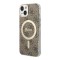 Чехол Guess 4G Hard для iPhone 13, коричневый/золотой (MagSafe)
