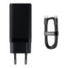 Сетевое зарядное Baseus GaN3 Pro Fast Charger 2USB-C + USB-A 65W EU +Xiaobai Cable Type-C 100W