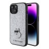 Lagerfeld для iPhone 15 чехол Fixed glitters NFT Choupette Metal pin Hard Silver
