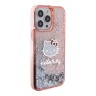 Hello Kitty для iPhone 15 Pro чехол Liquid Glitter Kitty Head Hard Pink