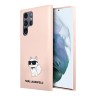 Karl Lagerfeld для Galaxy S24 Ultra чехол Liquid silicone NFT Choupette Hard Pink