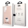 Karl Lagerfeld для Galaxy S24 Ultra чехол Liquid silicone NFT Choupette Hard Pink