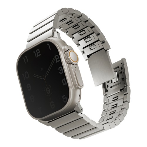 Uniq для Apple Watch 49-46-45-44 mm ремешок Strova MAG Strap Link Steel Silver