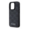 Karl Lagerfeld для iPhone 15 Pro Max чехол PU Monogram & Metal Camera frame Hard Black (MagSafe)