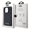 Karl Lagerfeld для iPhone 15 Pro Max чехол PU Monogram & Metal Camera frame Hard Black (MagSafe)