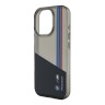 BMW для iPhone 16 Pro чехол Motorsport PC/TPU Tricolor Vert stripes Black