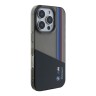 BMW для iPhone 16 Pro чехол Motorsport PC/TPU Tricolor Vert stripes Black
