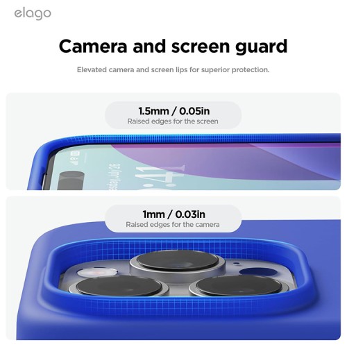 Elago для iPhone 16 Pro Max чехол Soft silicone (Liquid) Cobalt Blue