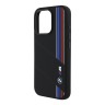 BMW для iPhone 16 Pro чехол M-Collection Liquid silicone Lines Metal camera Hard Black (MagSafe)