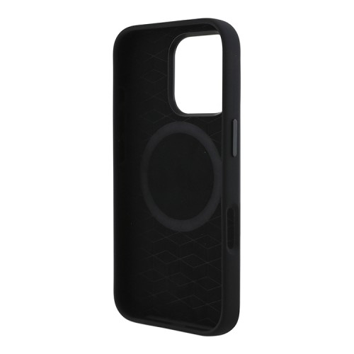 BMW для iPhone 16 Pro чехол M-Collection Liquid silicone Lines Metal camera Hard Black (MagSafe)