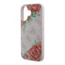 Guess для iPhone 16 чехол PU Flowers Roses Hard Pink (MagSafe)