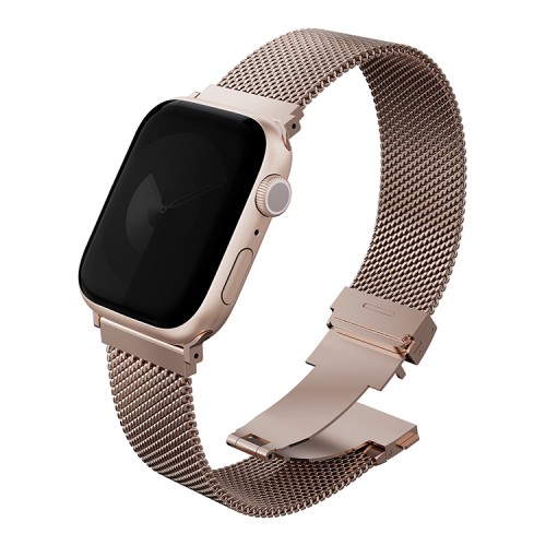 Uniq для Apple Watch 42/41/40 mm ремешок Dante PRO Strap Mesh Steel Metallic Rose