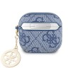 Guess для Airpods 4 чехол PU leather 4G with Classic metal logo and Diamond charm Blue
