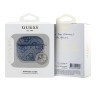 Guess для Airpods 4 чехол PU leather 4G with Classic metal logo and Diamond charm Blue