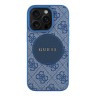 Guess для iPhone 16 Pro чехол PU 4G with Round Patch Metal logo Hard Blue (MagSafe)