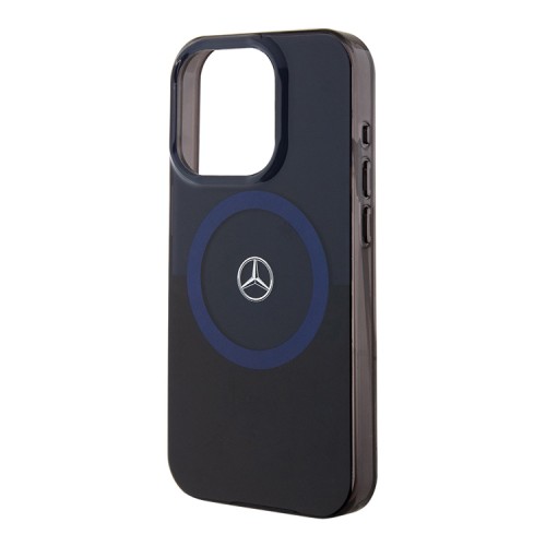 Mercedes для iPhone 16 Pro Max чехол PC/TPU Double layer Bicolor Hard Blue/Black (MagSafe)