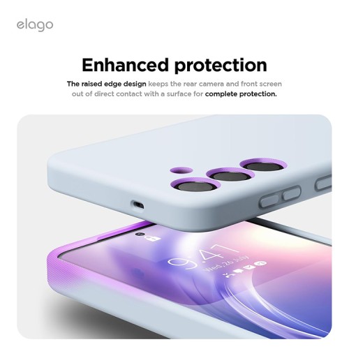 Elago для Galaxy S25 чехол Soft silicone (Liquid) Light Blue