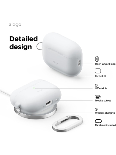 Elago для AirPods Pro 3 чехол Silicone Hang case Nightglow Blue