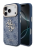 Guess для iPhone 17 Pro Max чехол PU 4G Big metal logo Gold camera Hard Blue