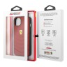 Кожаный чехол Ferrari Quilted with metal logo Hard для iPhone 13, красный