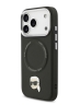 Karl Lagerfeld для iPhone 17 Pro Max чехол Crossbody PU NFT Karl head Metal&Cam Hard +Strap Bk (MagSafe)