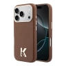 Karl Lagerfeld для iPhone 17 Pro чехол PU Full Wrapped K HEAD Metal logo & Cam Hard Brown (MagSafe)