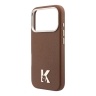 Karl Lagerfeld для iPhone 17 Pro чехол PU Full Wrapped K HEAD Metal logo & Cam Hard Brown (MagSafe)
