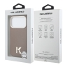 Karl Lagerfeld для iPhone 17 Pro чехол PU Full Wrapped K HEAD Metal logo & Cam Hard Brown (MagSafe)