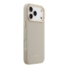 Lacoste для iPhone 17 Pro Max чехол PU Grained Metal Foil logo & Cam Hard Taupe/Gold (MagSafe)