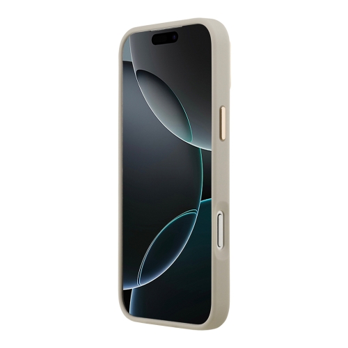 Lacoste для iPhone 17 Pro Max чехол PU Grained Metal Foil logo & Cam Hard Taupe/Gold (MagSafe)