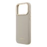 Lacoste для iPhone 17 Pro Max чехол PU Grained Metal Foil logo & Cam Hard Taupe/Gold (MagSafe)