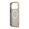 Lacoste для iPhone 17 Pro Max чехол PU Grained Metal Foil logo & Cam Hard Taupe/Gold (MagSafe)