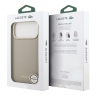 Lacoste для iPhone 17 Pro Max чехол PU Grained Metal Foil logo & Cam Hard Taupe/Gold (MagSafe)