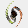 Uniq для Apple Watch 49/46/45/44 mm ремешок Strova Flex Steel Band Titanium Silver/Lime Green