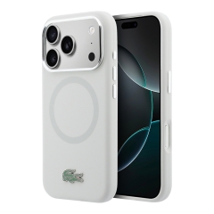 Lacoste для iPhone 17 Pro Max чехол Liquid silicone Lacquer Metal logo &amp; Cam Hard Grey (MagSafe)
