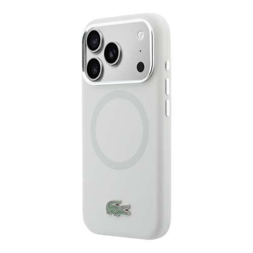 Lacoste для iPhone 17 Pro Max чехол Liquid silicone Lacquer Metal logo & Cam Hard Grey (MagSafe)