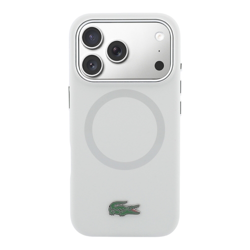 Lacoste для iPhone 17 Pro Max чехол Liquid silicone Lacquer Metal logo & Cam Hard Grey (MagSafe)