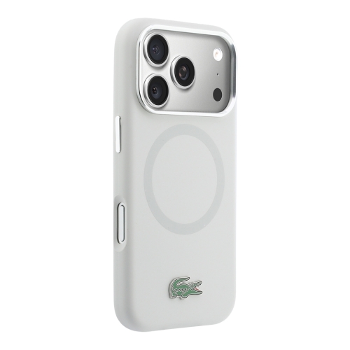 Lacoste для iPhone 17 Pro Max чехол Liquid silicone Lacquer Metal logo & Cam Hard Grey (MagSafe)
