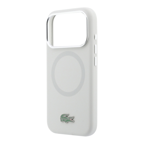 Lacoste для iPhone 17 Pro Max чехол Liquid silicone Lacquer Metal logo & Cam Hard Grey (MagSafe)
