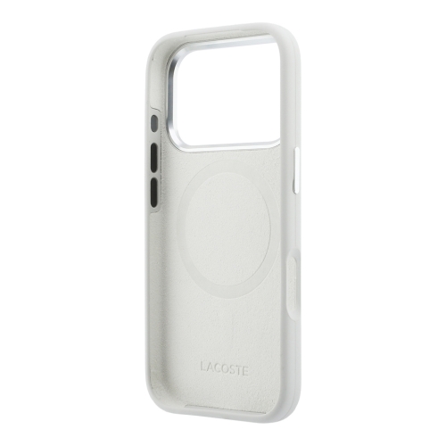 Lacoste для iPhone 17 Pro Max чехол Liquid silicone Lacquer Metal logo & Cam Hard Grey (MagSafe)