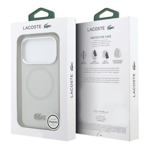 Lacoste для iPhone 17 Pro Max чехол Liquid silicone Lacquer Metal logo & Cam Hard Grey (MagSafe)