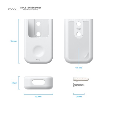 Держатель-крепление Elago Remote Holder Mount для пульта Apple TV (2021), белый