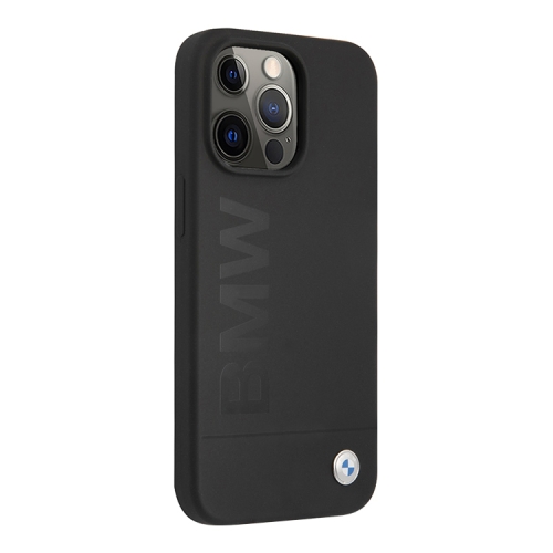 Чехол BMW Signature Liquid Silicone Laser logo для iPhone 13 Pro Max, черный (Magsafe)